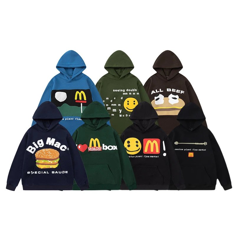 Cactus Plant Flea Market CPFM McDonald's Collaboration Graphic Streetwear Hoodie Multicolor