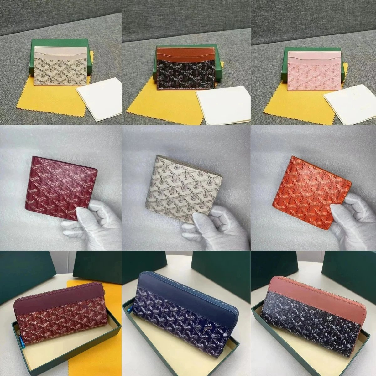 Goyard Saint Sulpice Classic Leather Card Holder and Wallet Multicolor