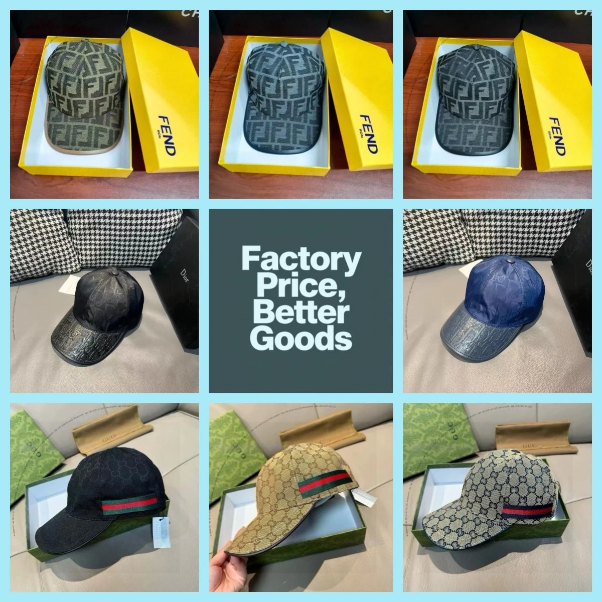 Fendi FF Monogram Baseball Cap Classic Streetwear Headwear Multicolor