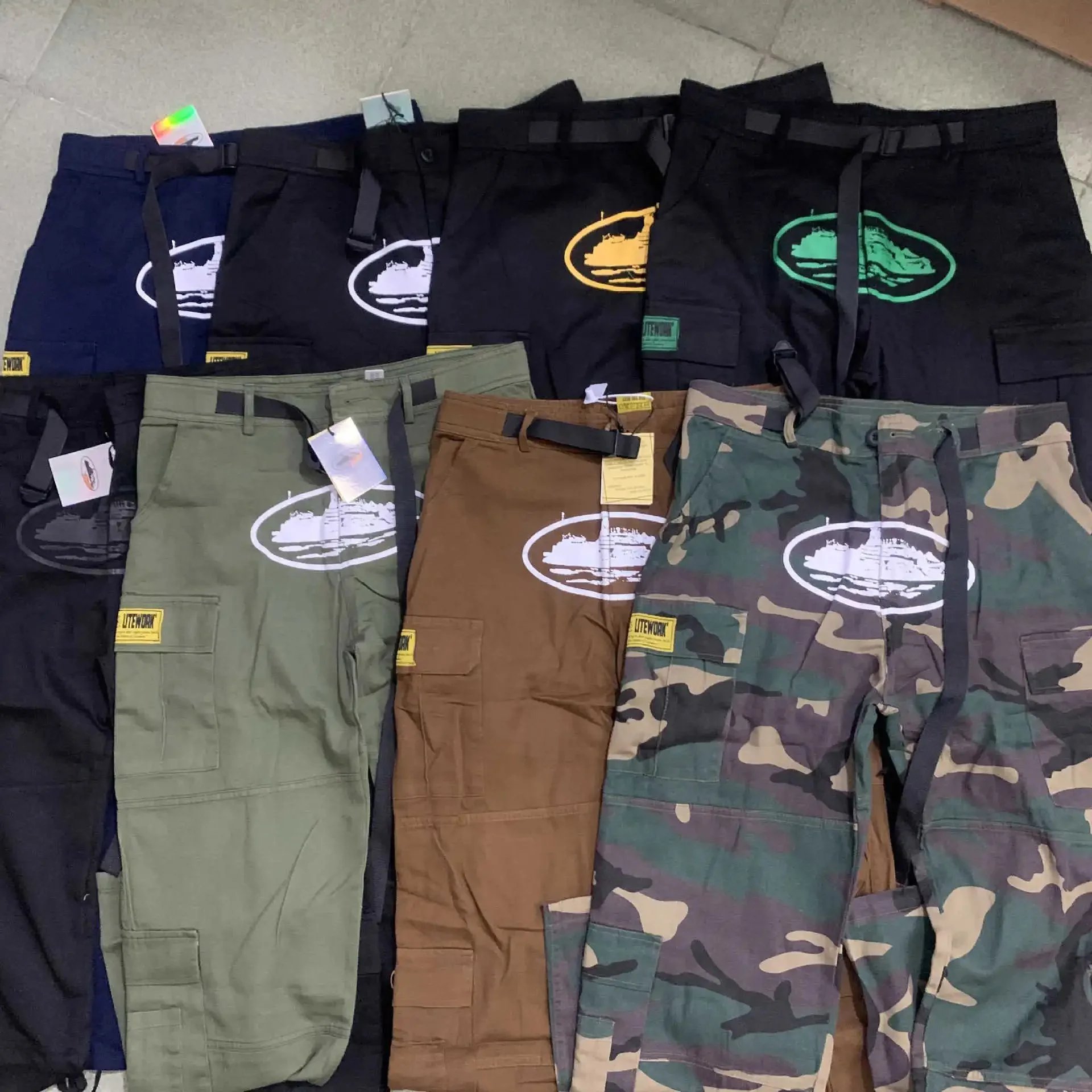 LiteWork Cargo Pants Streetwear Trousers Multicolor