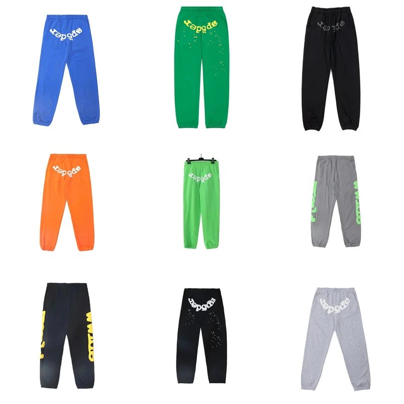 Sp5der Graphic Print Streetwear Sweatpants Multicolor