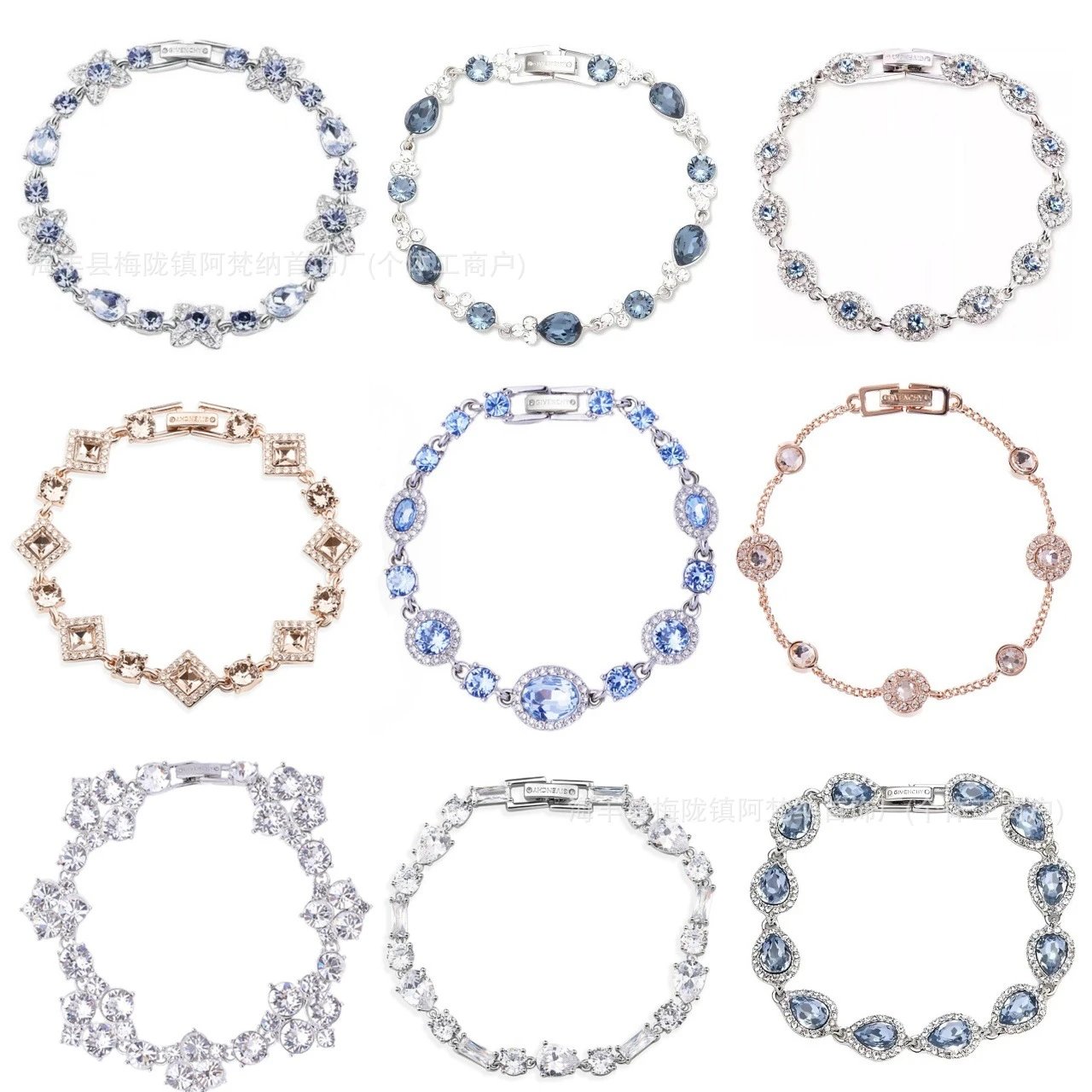 Givenchy Crystal Bracelet Elegant Jewelry Set Multicolor