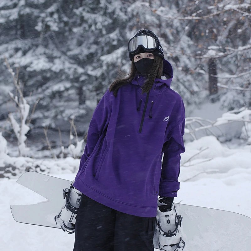 Design Half-Zip Snowboard Jacket Sporty Winter Purple