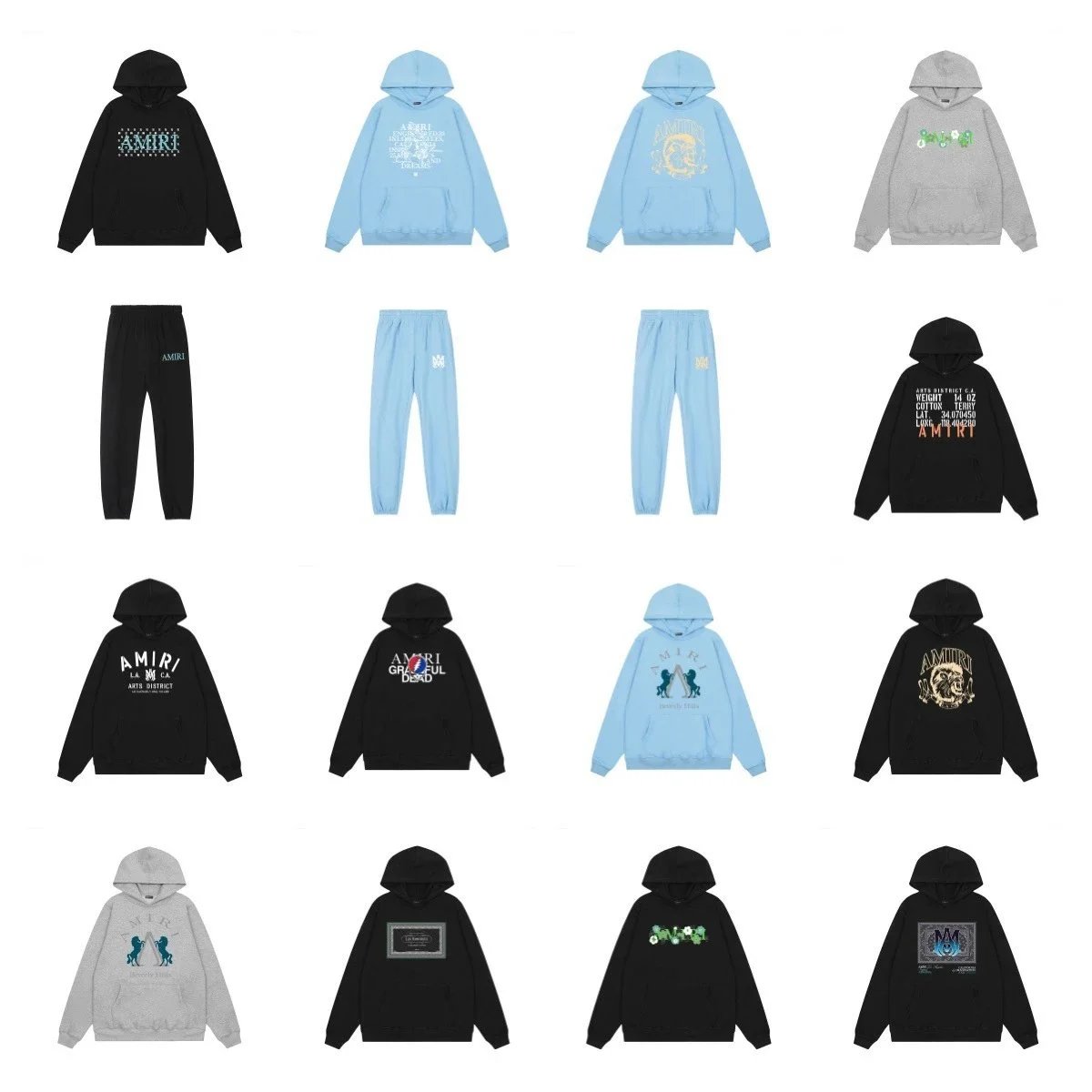 Amiri Graphic Print Oversized Hoodie Collection Multicolor
