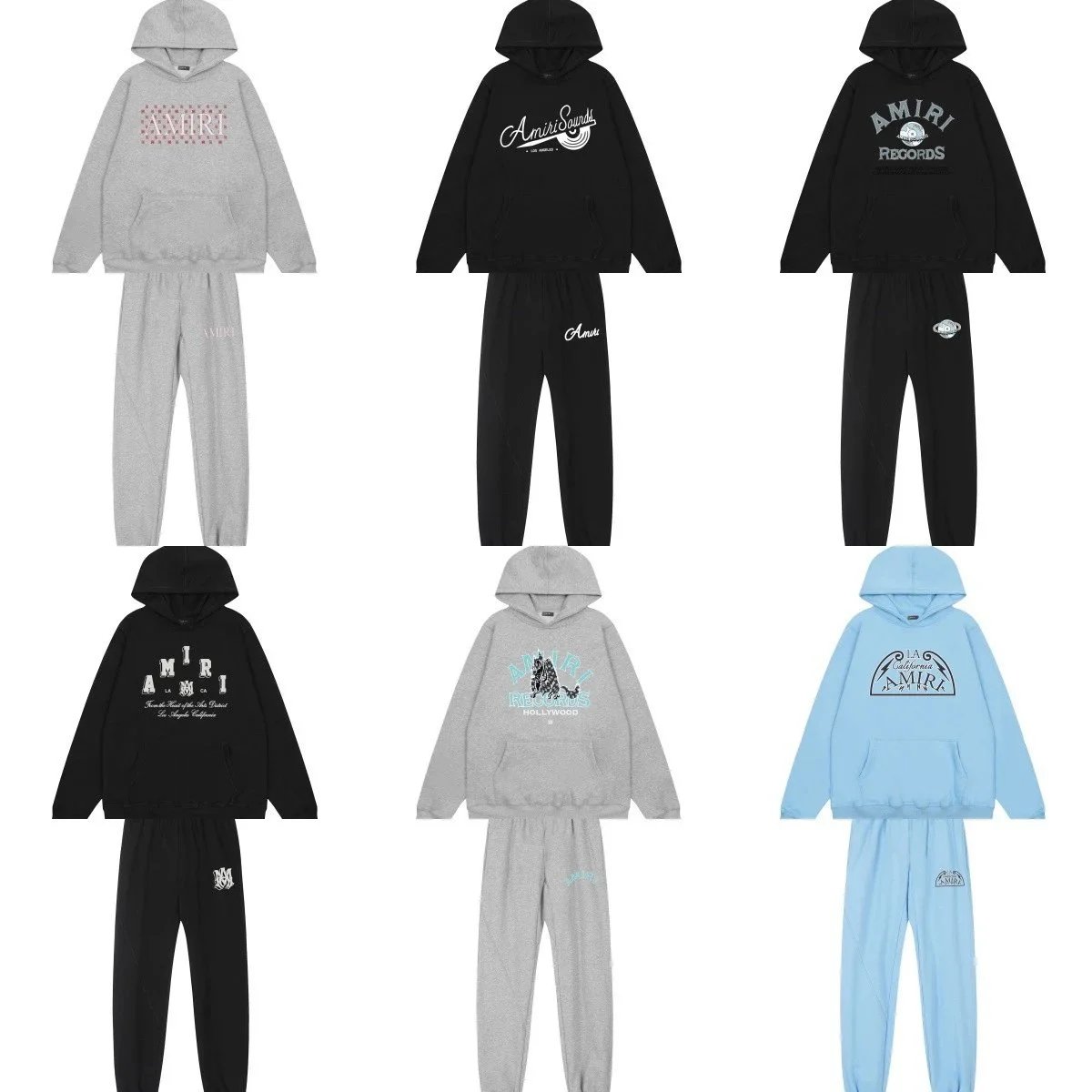 Amiri Graphic Print Oversized Streetwear Tracksuit Set Multicolor