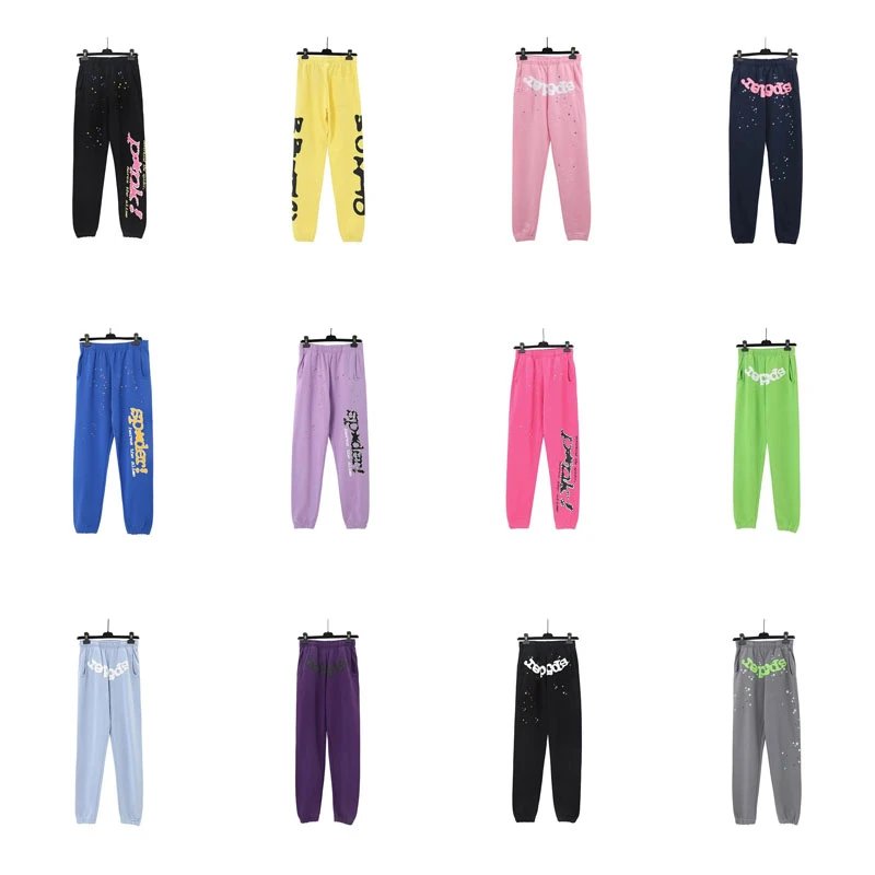 Sp5der Web Print Streetwear Joggers Multicolor