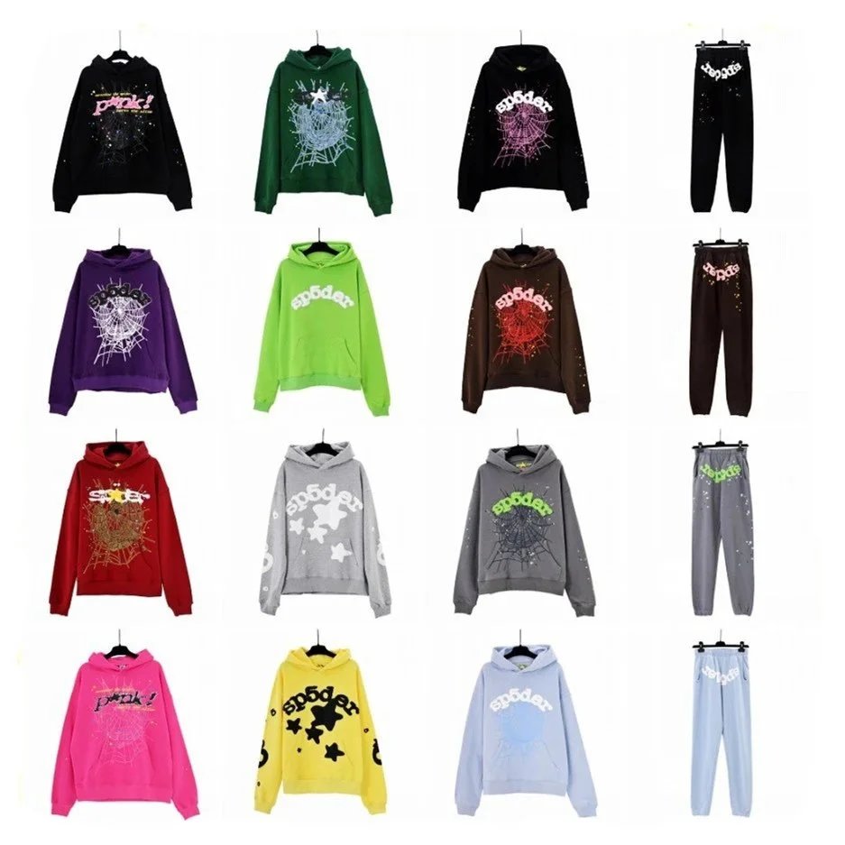Sp5der Web Print Oversized Hoodie Multicolor