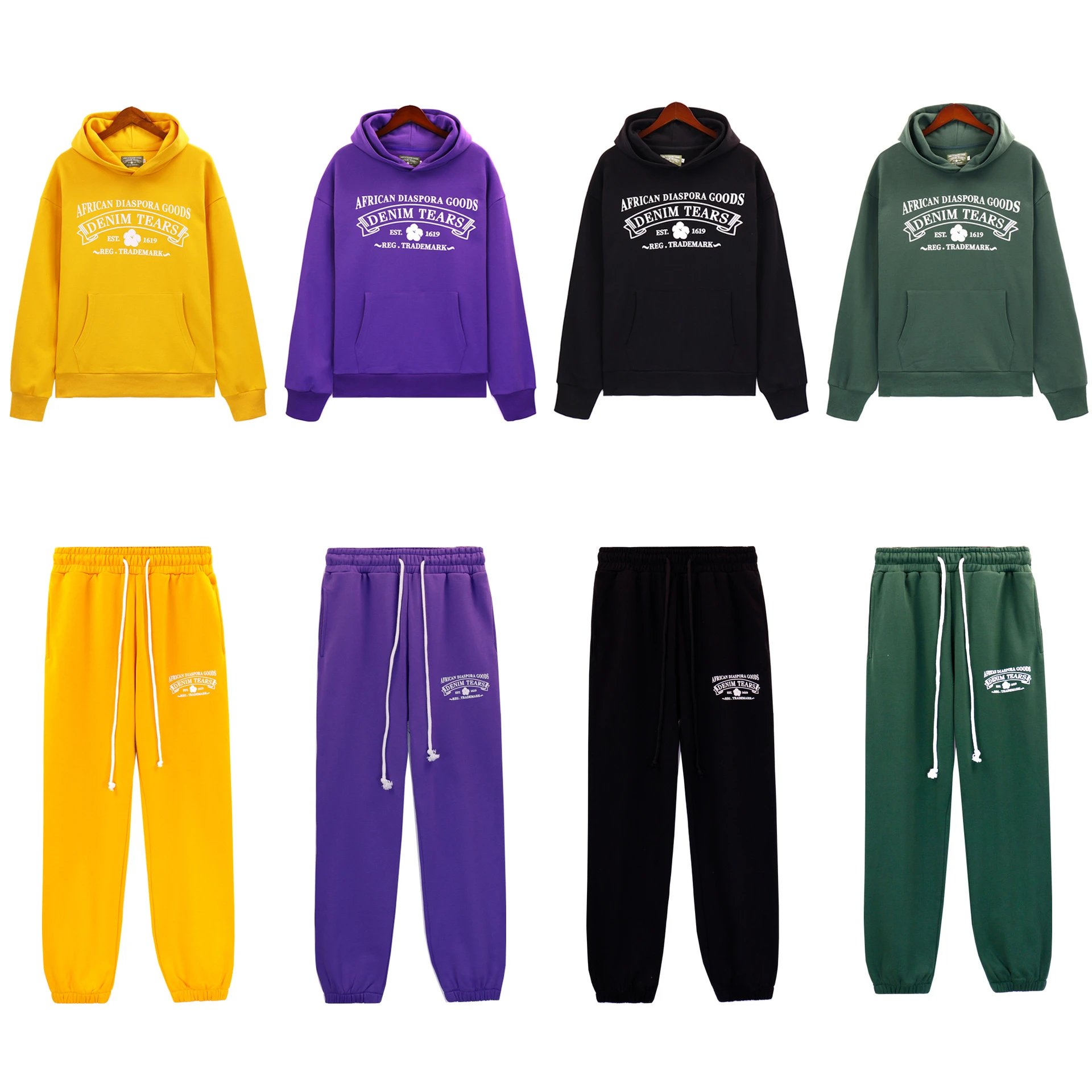 Denim Tears African Diaspora Goods Graphic Streetwear Tracksuit Set Multicolor