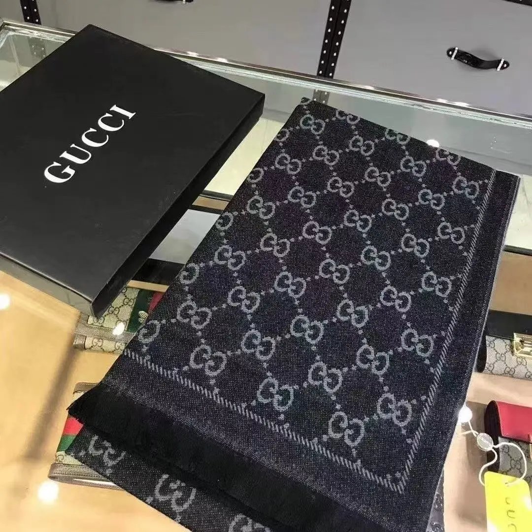 Gucci GG Monogram Classic Scarf Black
