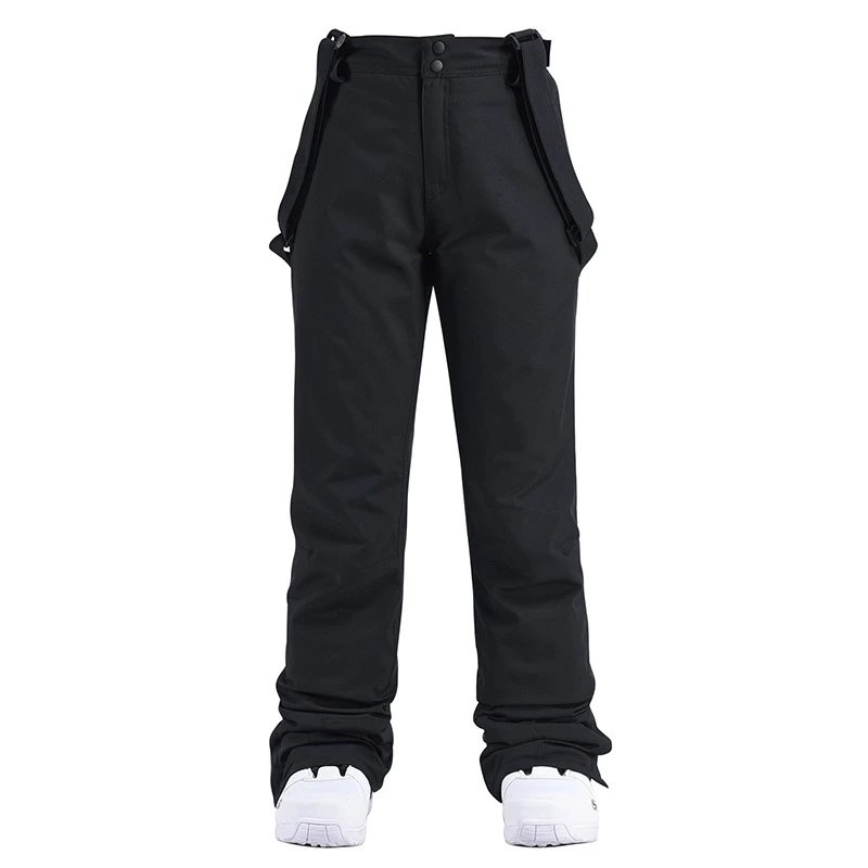 Design Ski Bib Pants Waterproof Snow Trousers Black