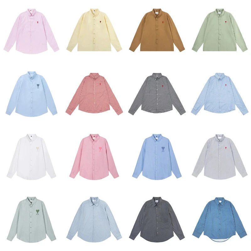 Ami Paris Ami Ami de Coeur Classic Button-Down Shirt Multicolor