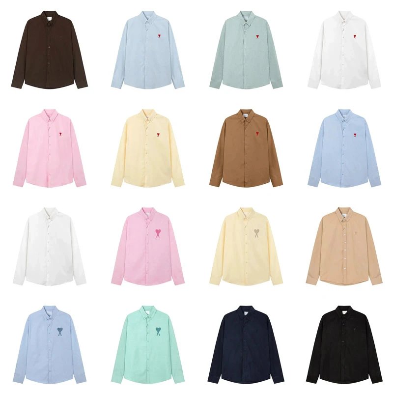 Ami Paris Ami Ami de Coeur Classic Button-Down Shirt Multicolor