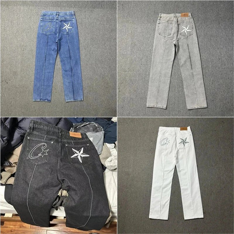 Corteiz Star Denim Jeans Streetwear Pants Multicolor