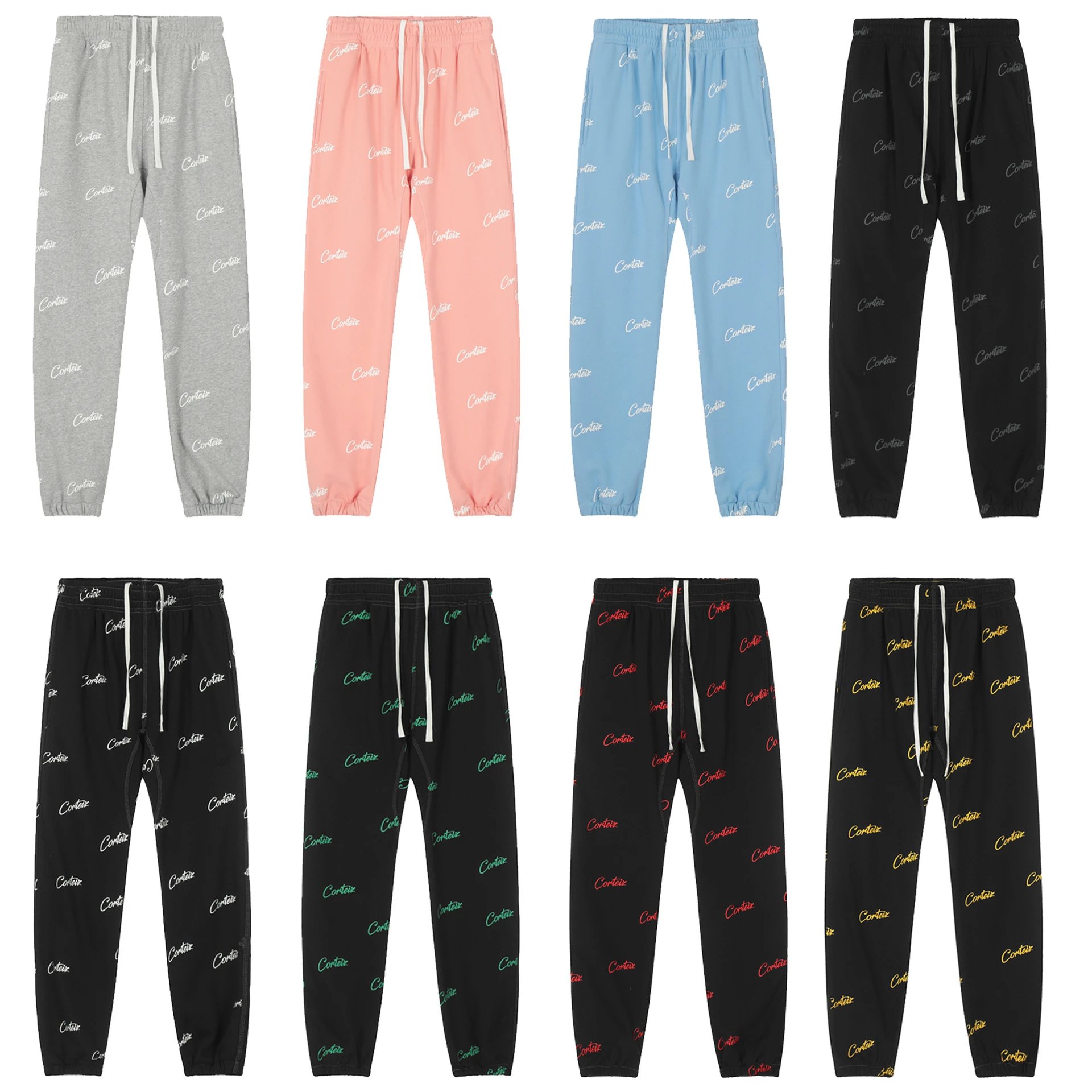 Corteiz All Over Print Streetwear Joggers Multicolor