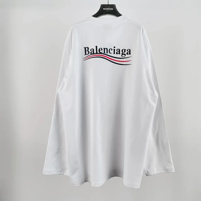 Balenciaga Political Campaign Oversized Long Sleeve Shirt White