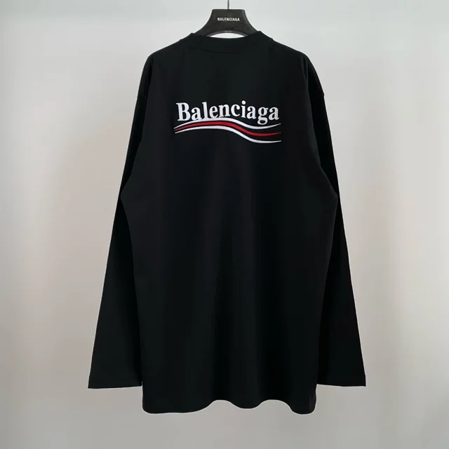 Balenciaga Political Campaign Oversized Long Sleeve Shirt Black