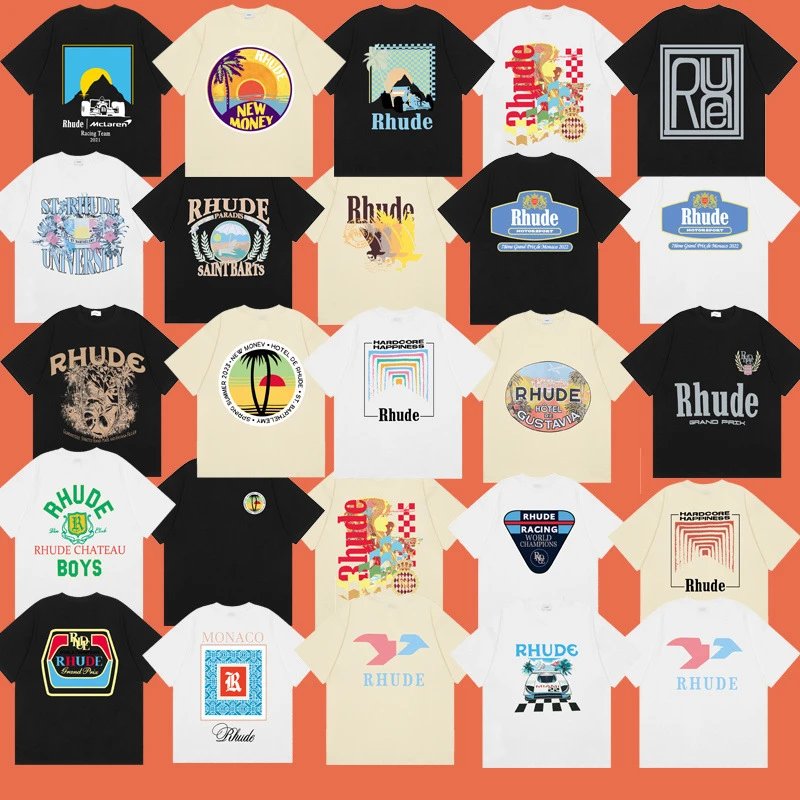 Rhude Graphic Print Cotton T-Shirt Multicolor