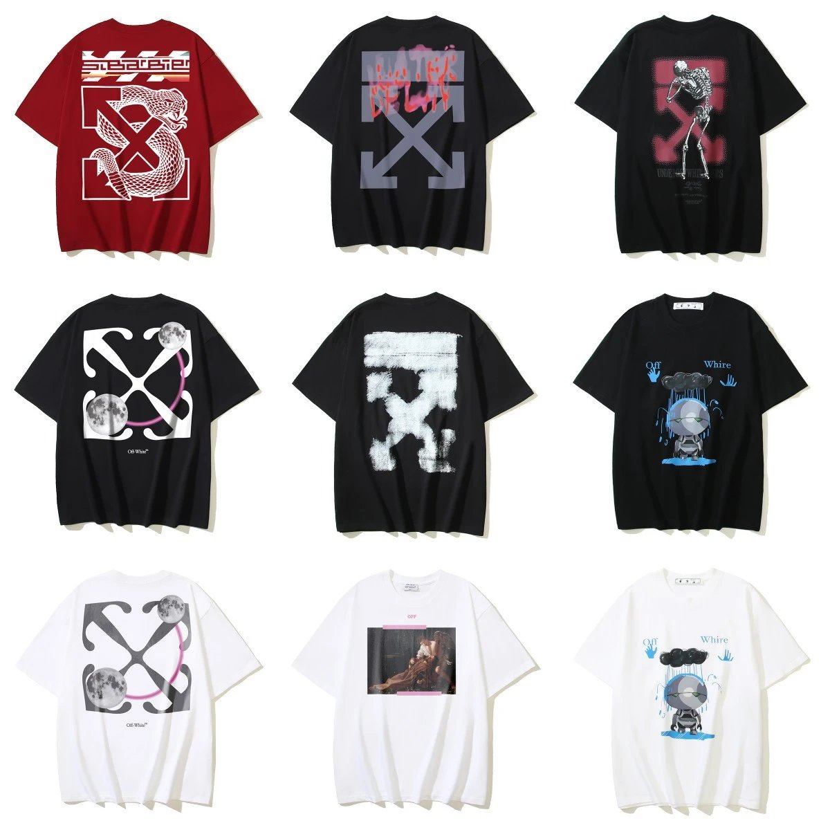 Off-White Graphic Print Oversized Tee Multicolor