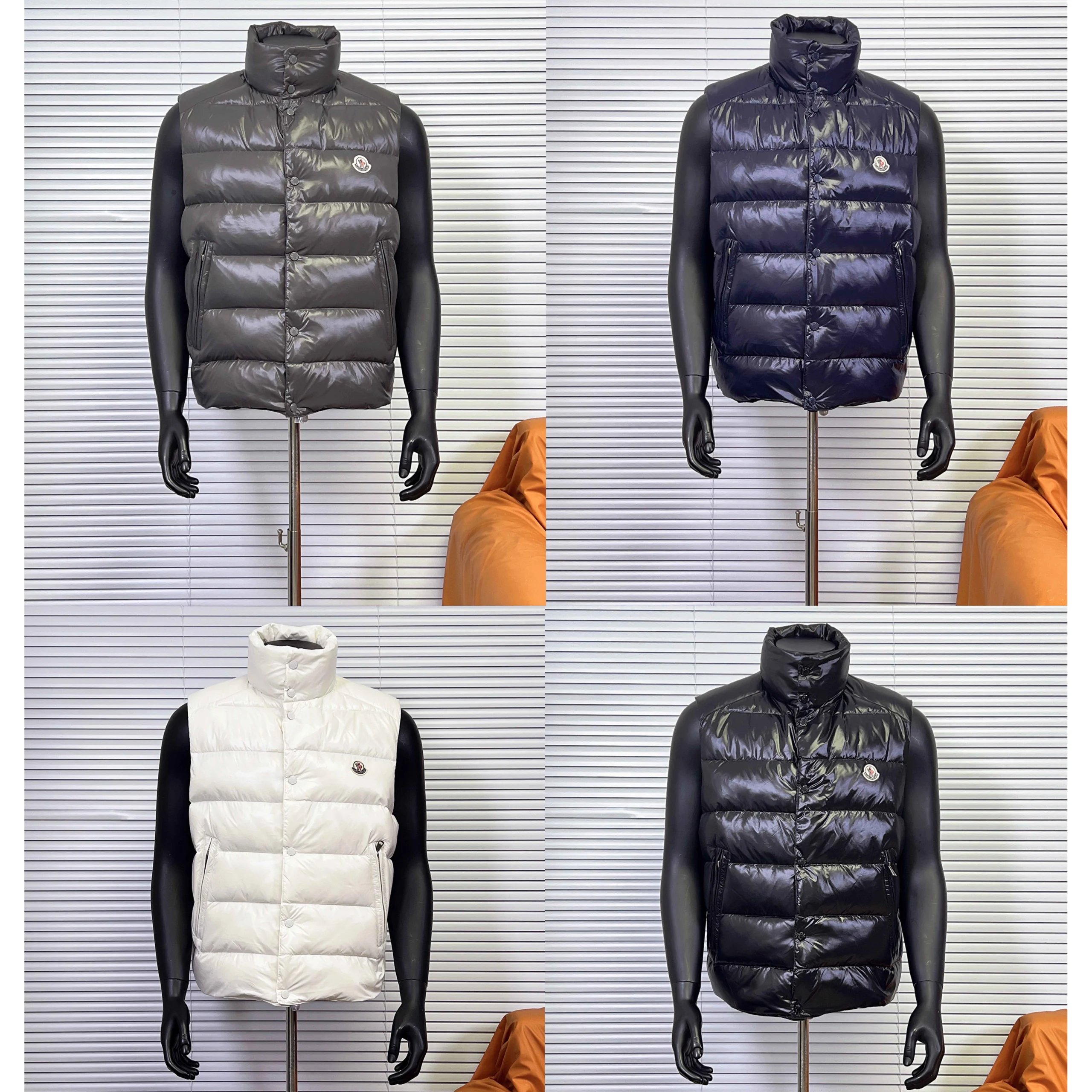 Moncler Gui Shiny Puffer Gilet Vest Multicolor