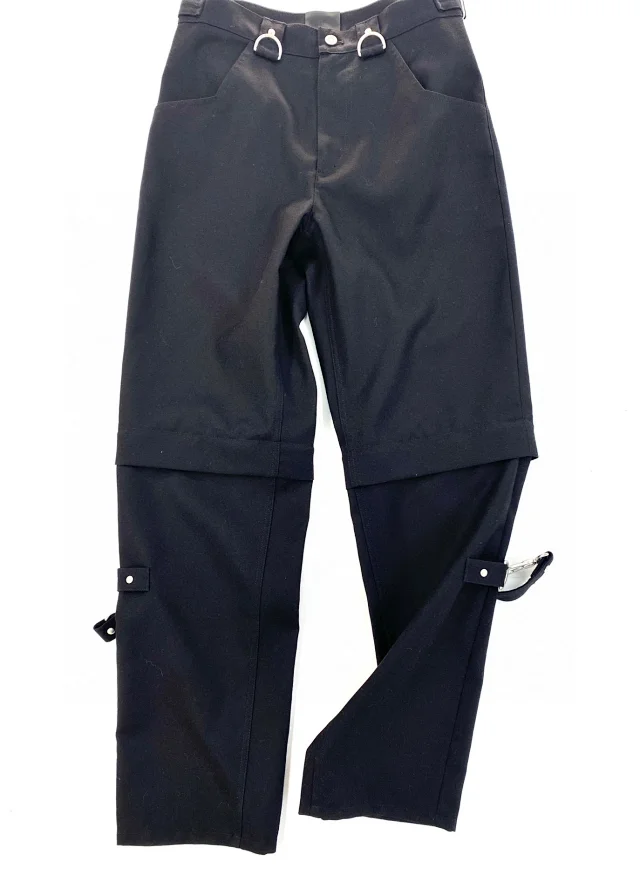 Design D-Ring Detail Trousers Black