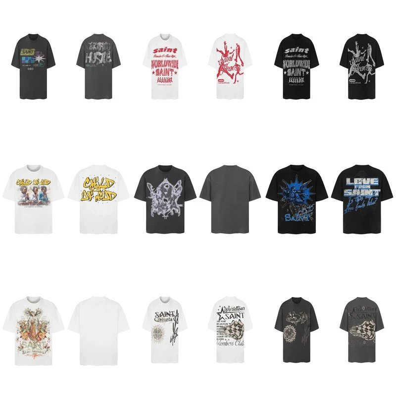 Saint Michael SAINT Graphic Print Oversized Tee Multicolor