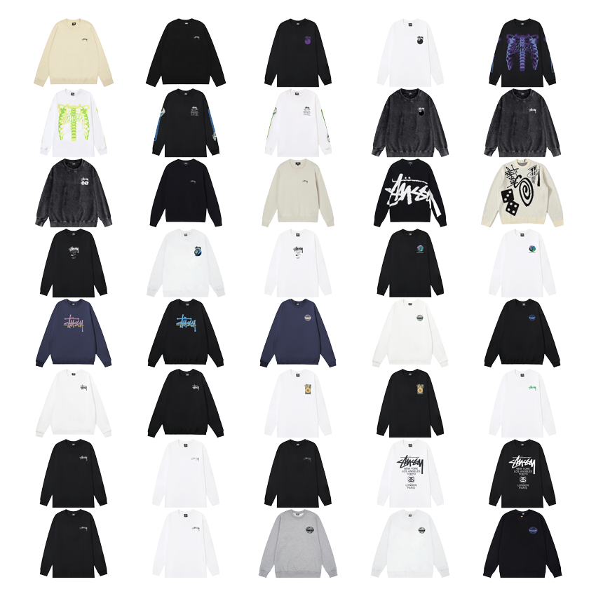 Stussy Graphic Print Streetwear Sweatshirt Multicolor