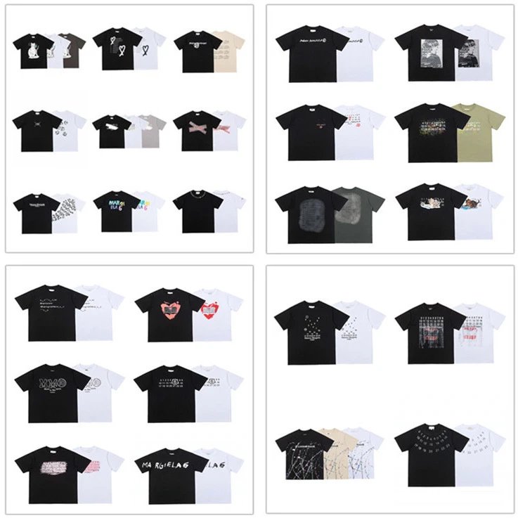 Maison Margiela MM6 Graphic Print Oversized T-Shirt Collection Black and White