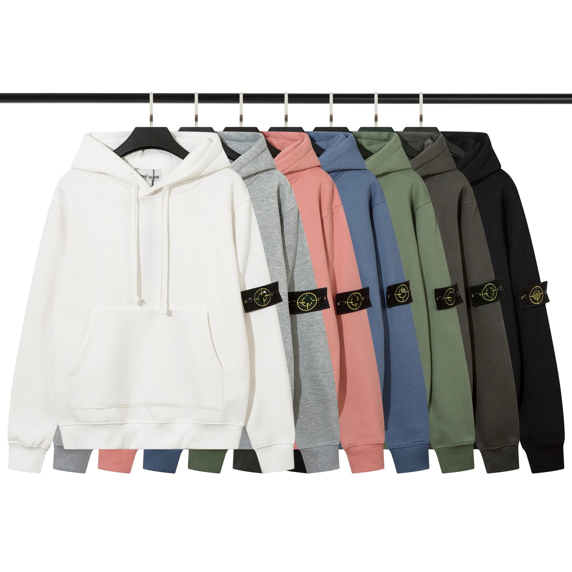 Stone Island Compass Patch Casual Hoodie Multicolor