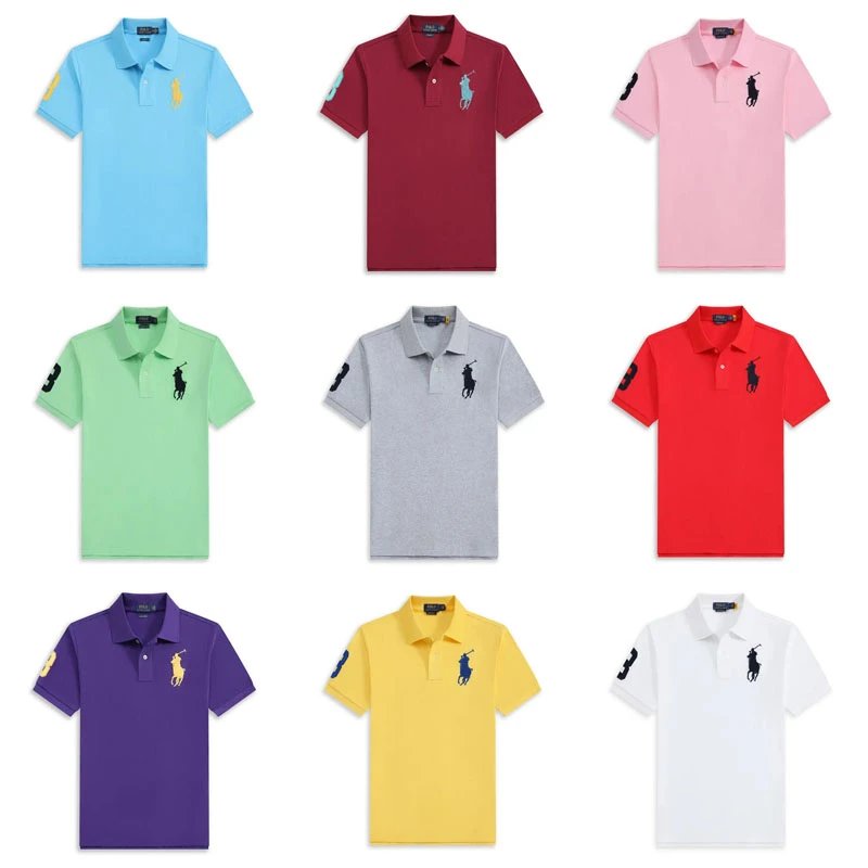 Ralph Lauren RL Big Pony Mesh Classic Polo Shirt Multicolor