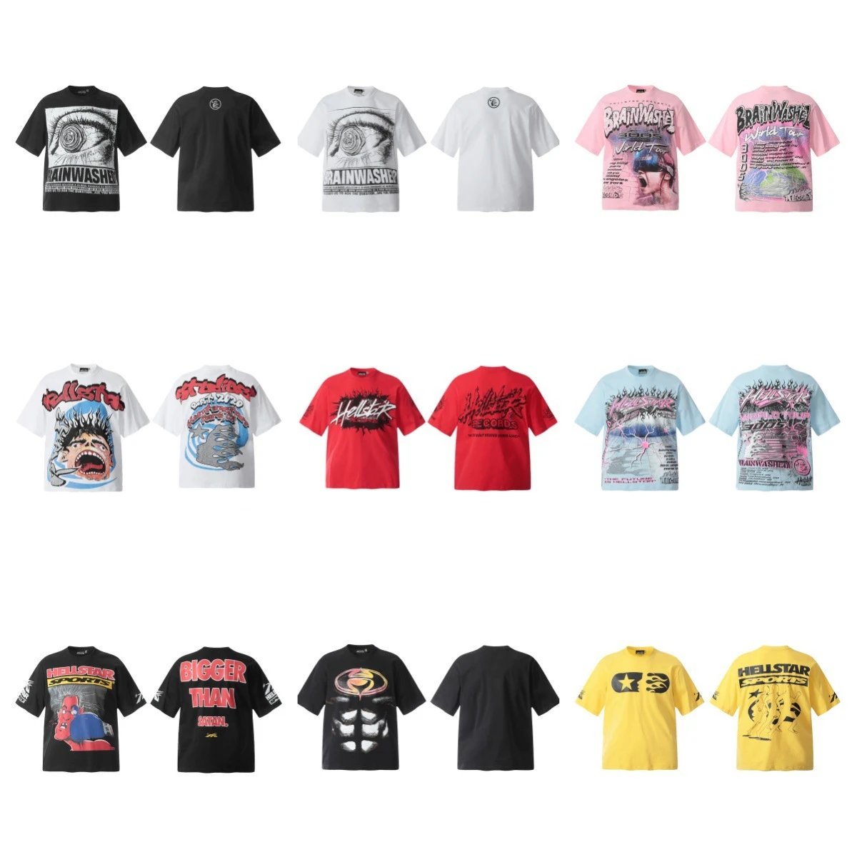 Hellstar Graphic Print Oversized Tee Multicolor
