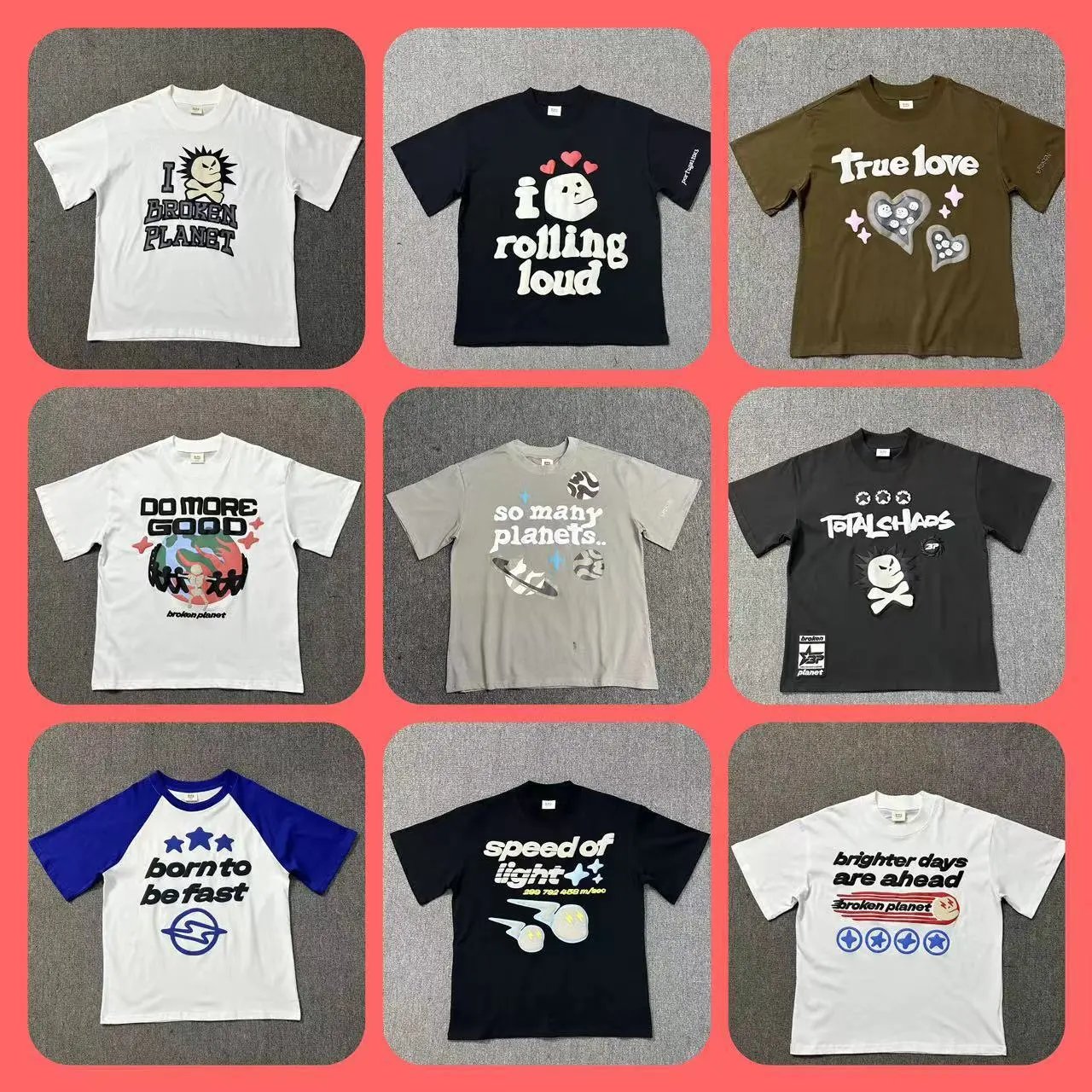 Broken Planet Graphic Print Oversized Tee Multicolor