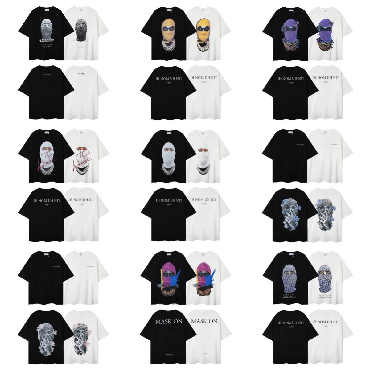 Ih Nom Uh Nit Mask Graphic Oversized Tee Black and White