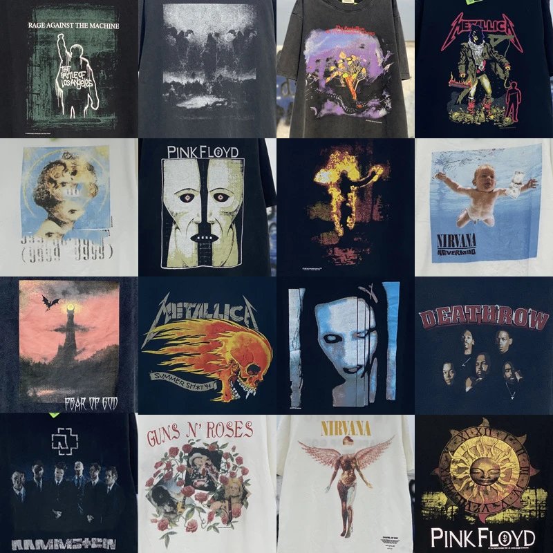 Design Vintage Band Graphic T-Shirts Multi-Color
