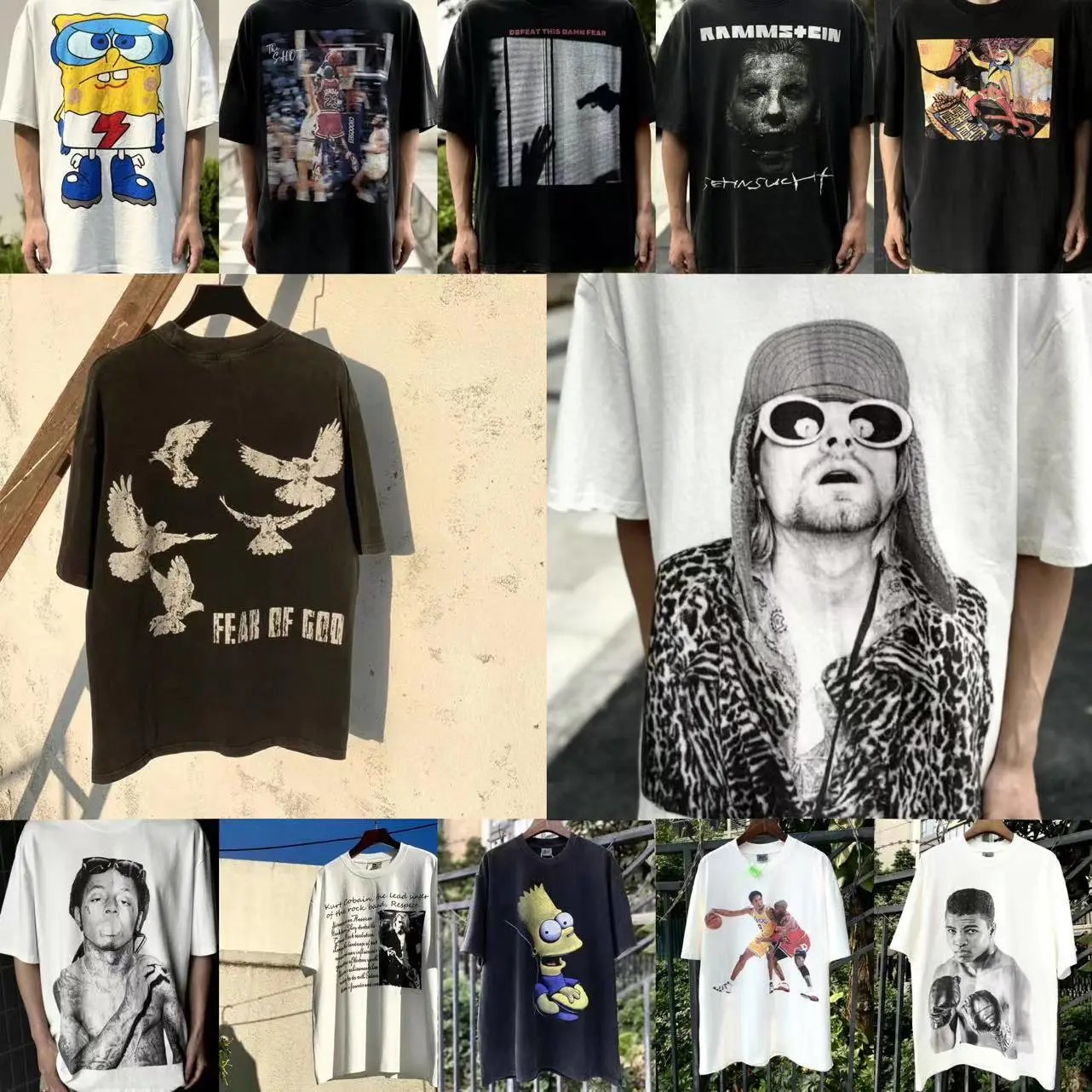 Fear of God FOG Dove Graphic Vintage Oversized Tee Black