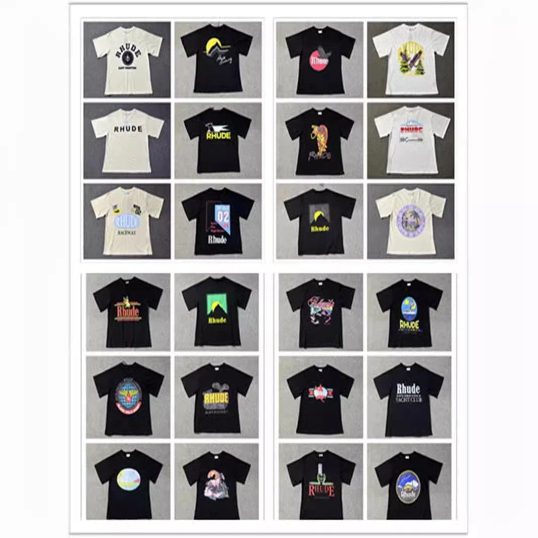 Rhude Graphic Print Streetwear T-Shirt Multicolor