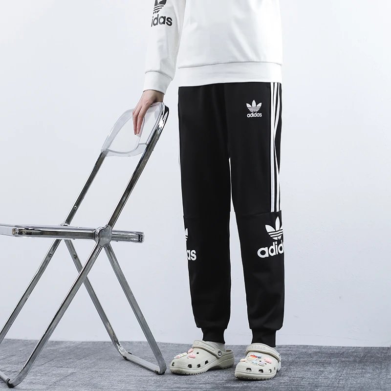 Adidas Trefoil Graphic Casual Joggers Black
