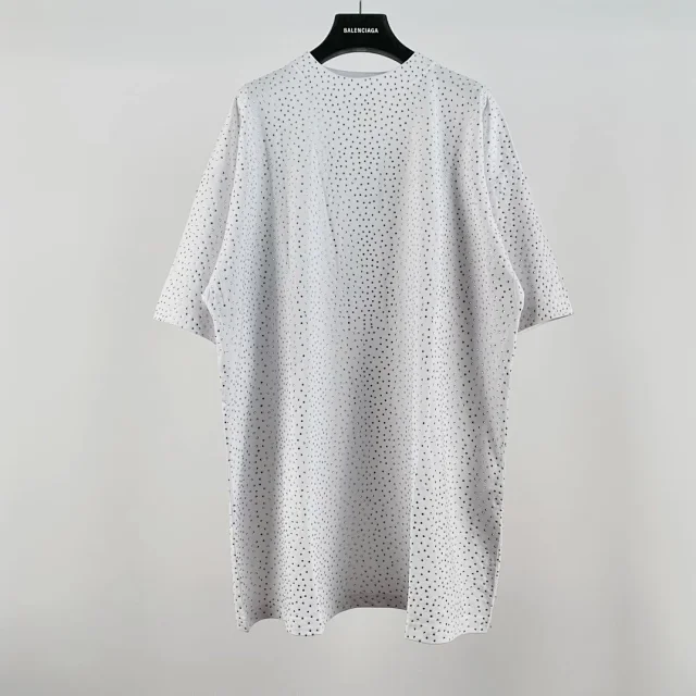 Balenciaga Rhinestone Embellished Oversized Tee White
