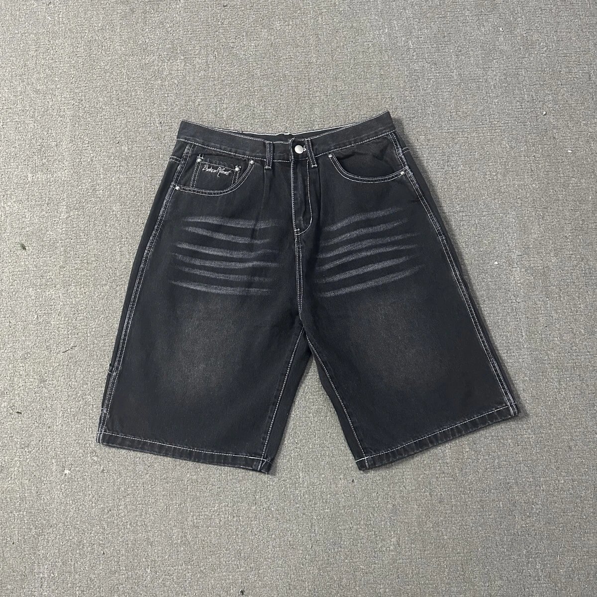 Broken Planet BPM Denim Shorts Streetwear Cargo Shorts Black