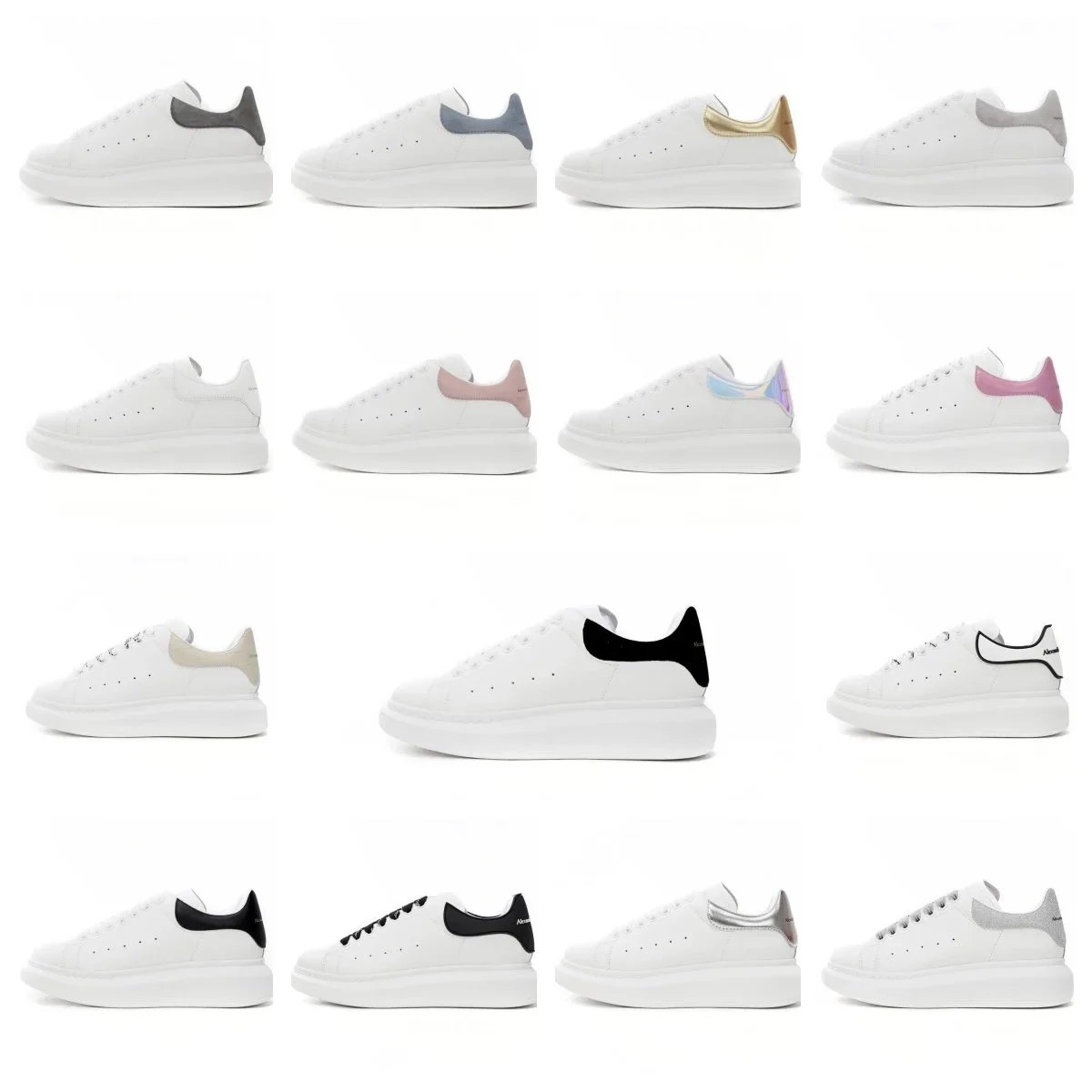 Alexander McQueen AMQ Oversized Chunky Sneakers Leather White and Multicolor