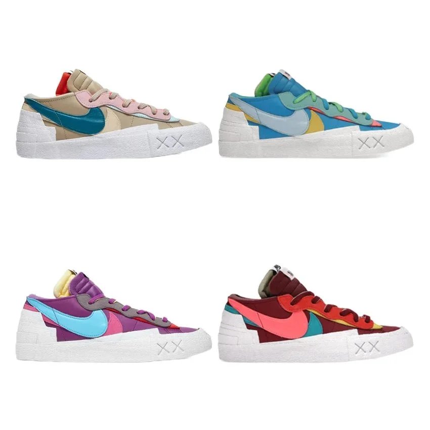 Nike Sacai x KAWS Blazer Low Chunky Sneakers Multicolor