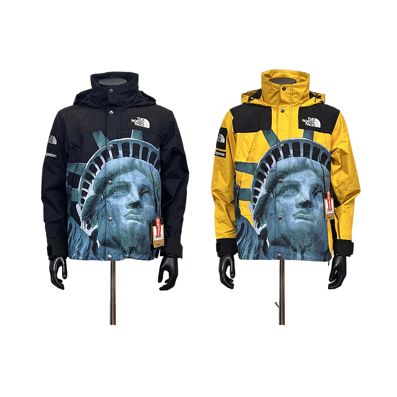 Supreme x The North Face TNF Statue of Liberty Mountain Jacket Streetwear Jacket Black and Yell