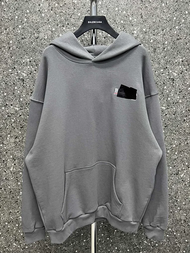 Balenciaga Tape Type Oversized Hoodie Gray