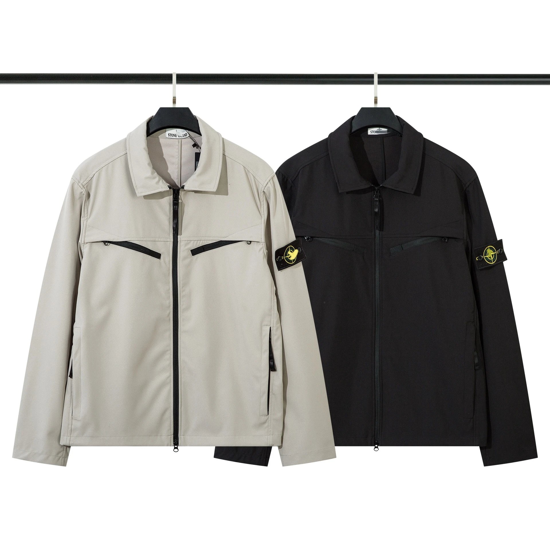 Stone Island Zip-Up Casual Jacket Beige and Black