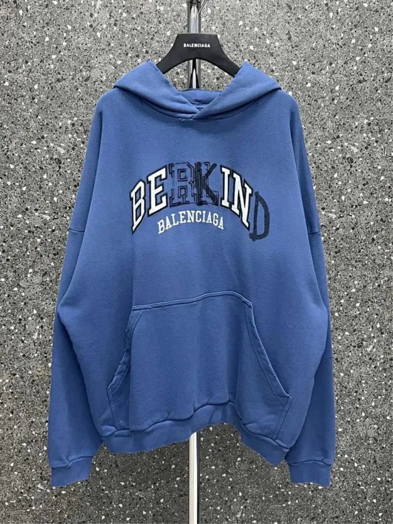 Balenciaga Be Kind Oversized Hoodie Blue
