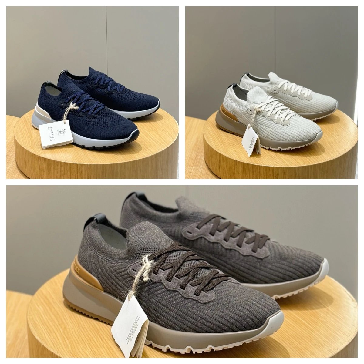 Brunello Cucinelli Knit Runner Casual Sneakers Multicolor