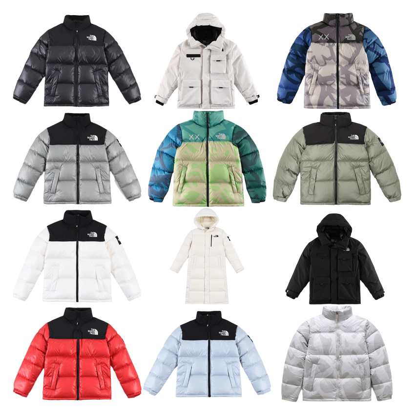 The North Face TNF Nuptse Puffer Jacket Down Winter Coat Multicolor