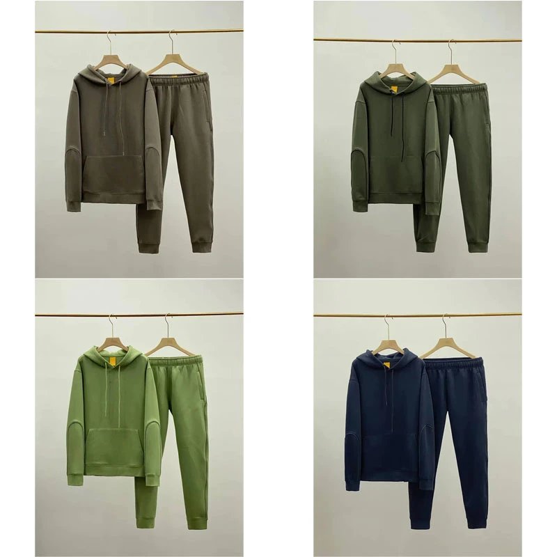 Design Solid Color Elbow Patch Casual Tracksuit Set Multicolor