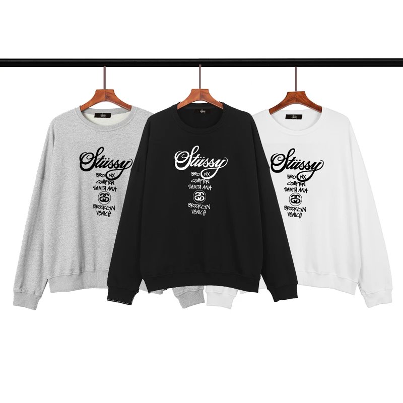 Stussy World Tour Graphic Streetwear Crewneck Sweatshirt Multicolor