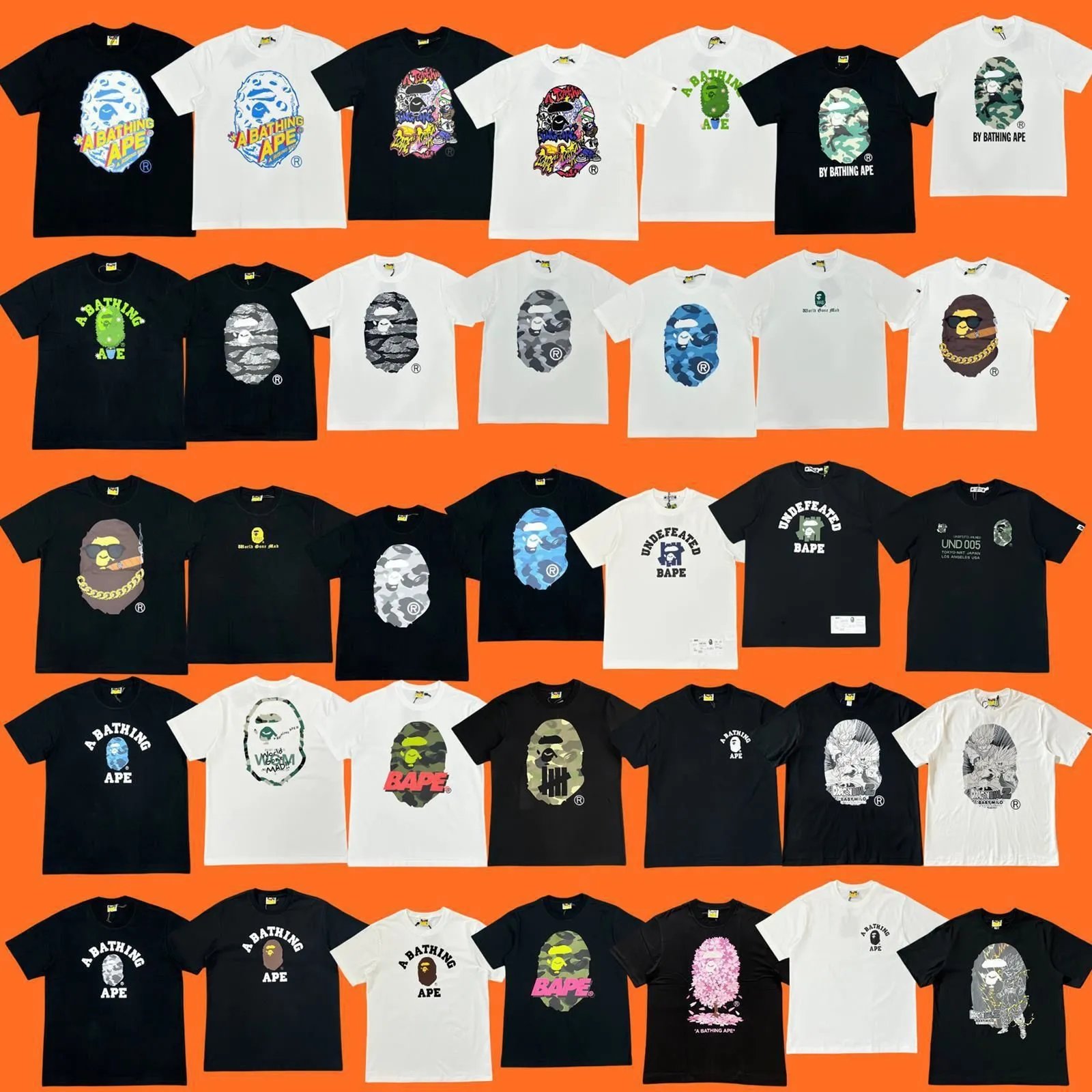 A Bathing Ape BAPE Graphic Tee Streetwear T-Shirt Multicolor