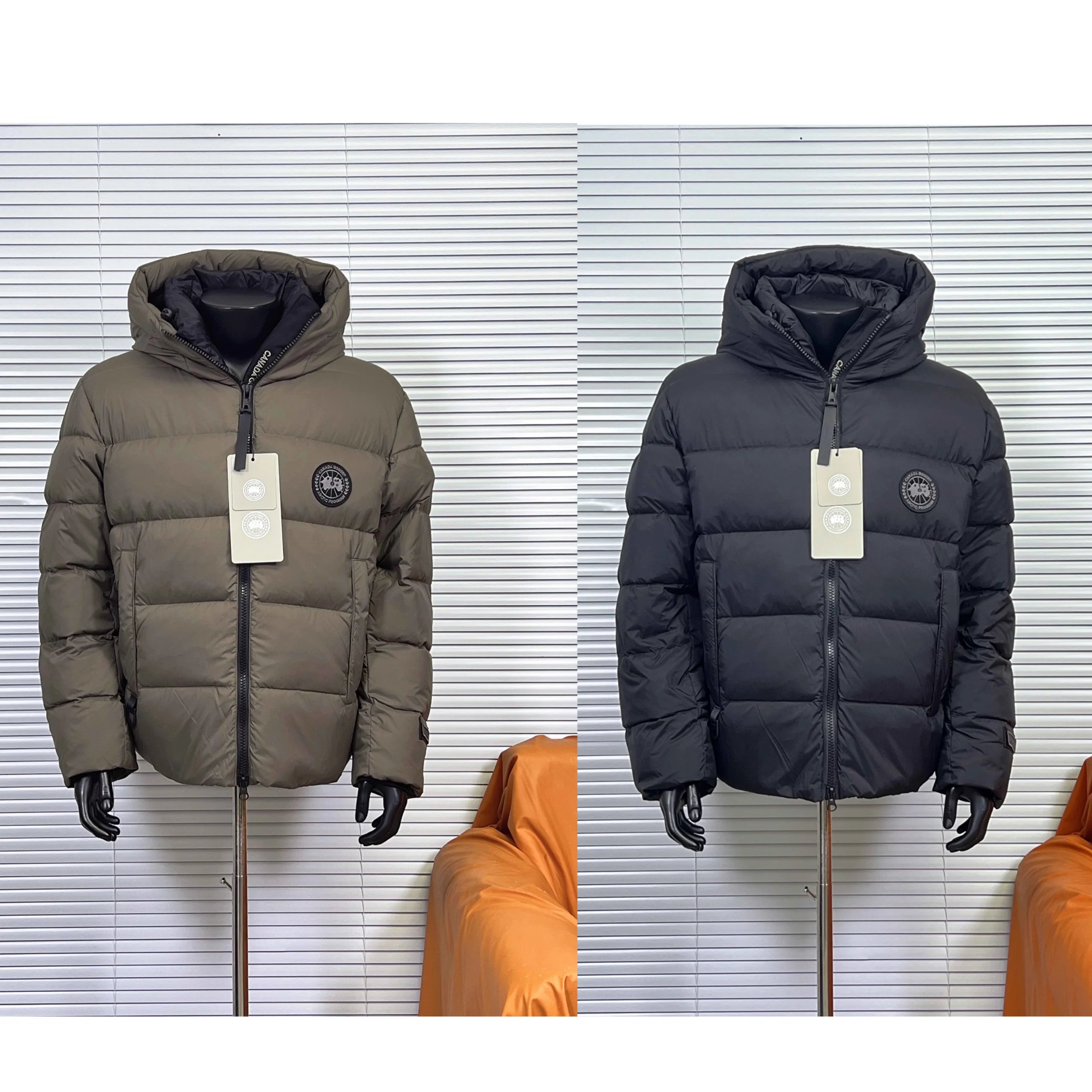 Canada Goose Crofton Puffer Down Jacket Black and Olive